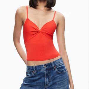 Twist Front Tank in Red